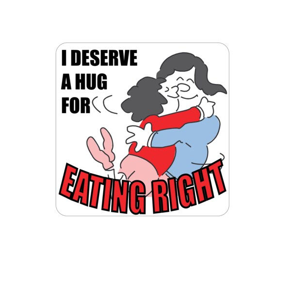 Nevs I Deserve A Hug For Eating Right 1-15/16" x 1-15/16" Fun-124 - main